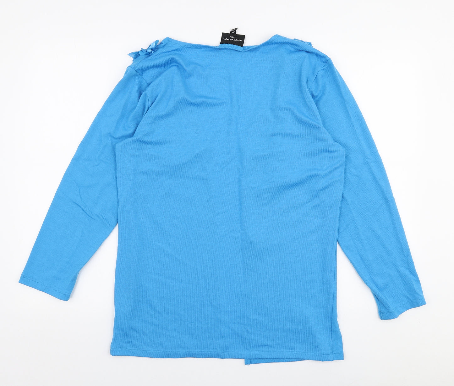 Studio Womens Blue V-Neck  Polyester Cardigan Jumper Size M