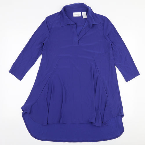 Renee Womens Purple  Polyester Shirt Dress  Size S  Collared Pullover