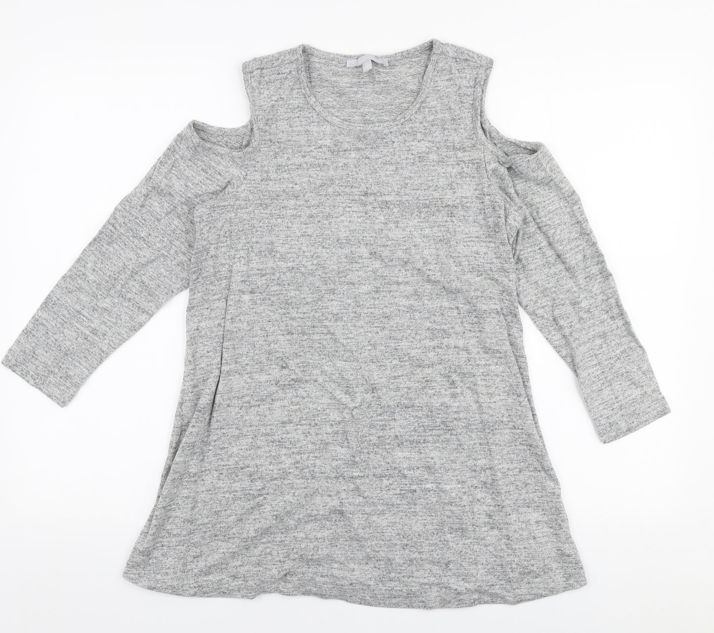 Christopher Fink Womens Grey Round Neck  Viscose Pullover Jumper Size S   - Cold shoulder