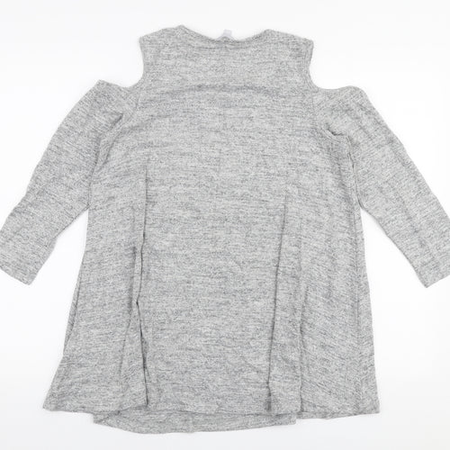 Christopher Fink Womens Grey Round Neck  Viscose Pullover Jumper Size S   - Cold shoulder