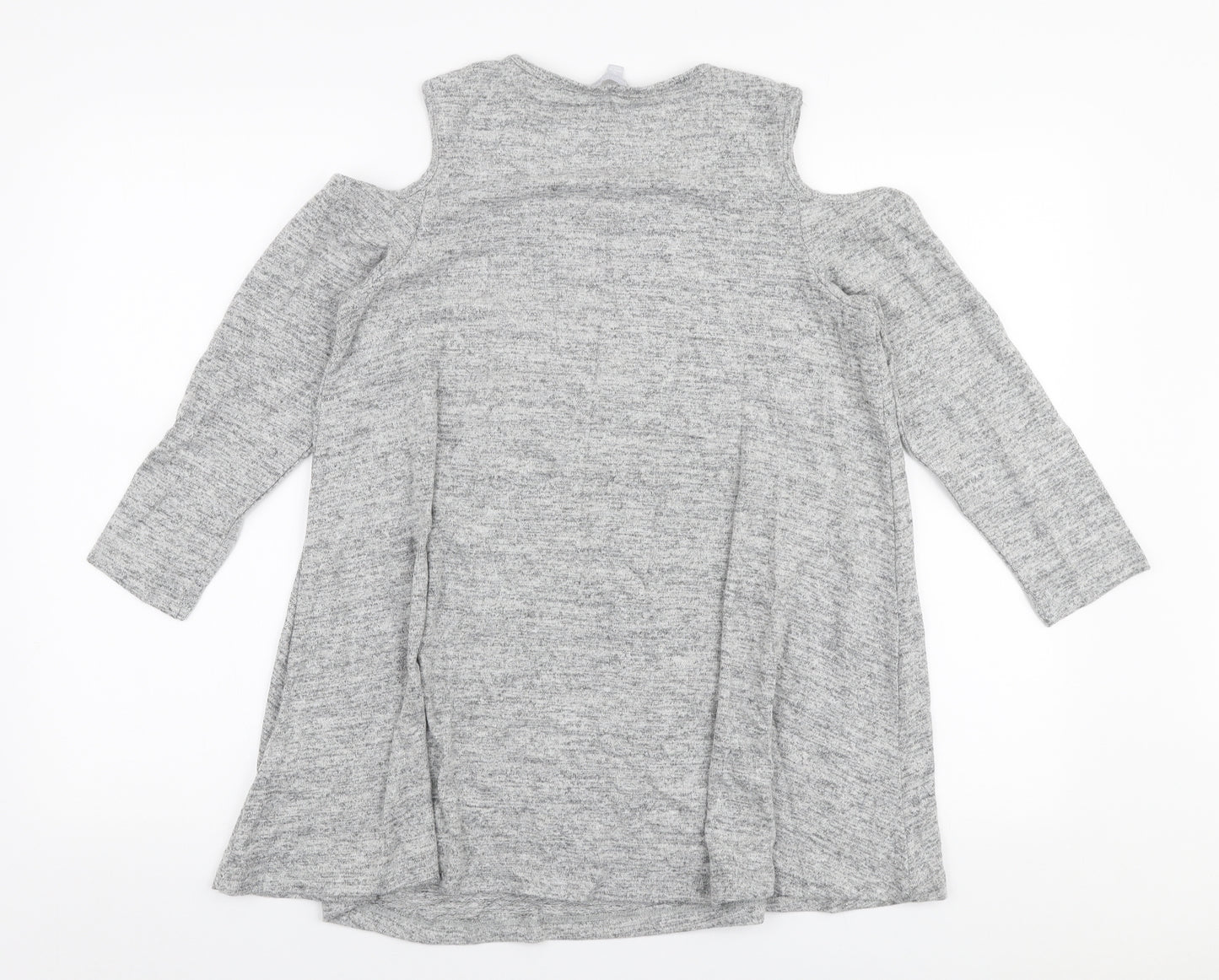 Christopher Fink Womens Grey Round Neck  Viscose Pullover Jumper Size S   - Cold shoulder