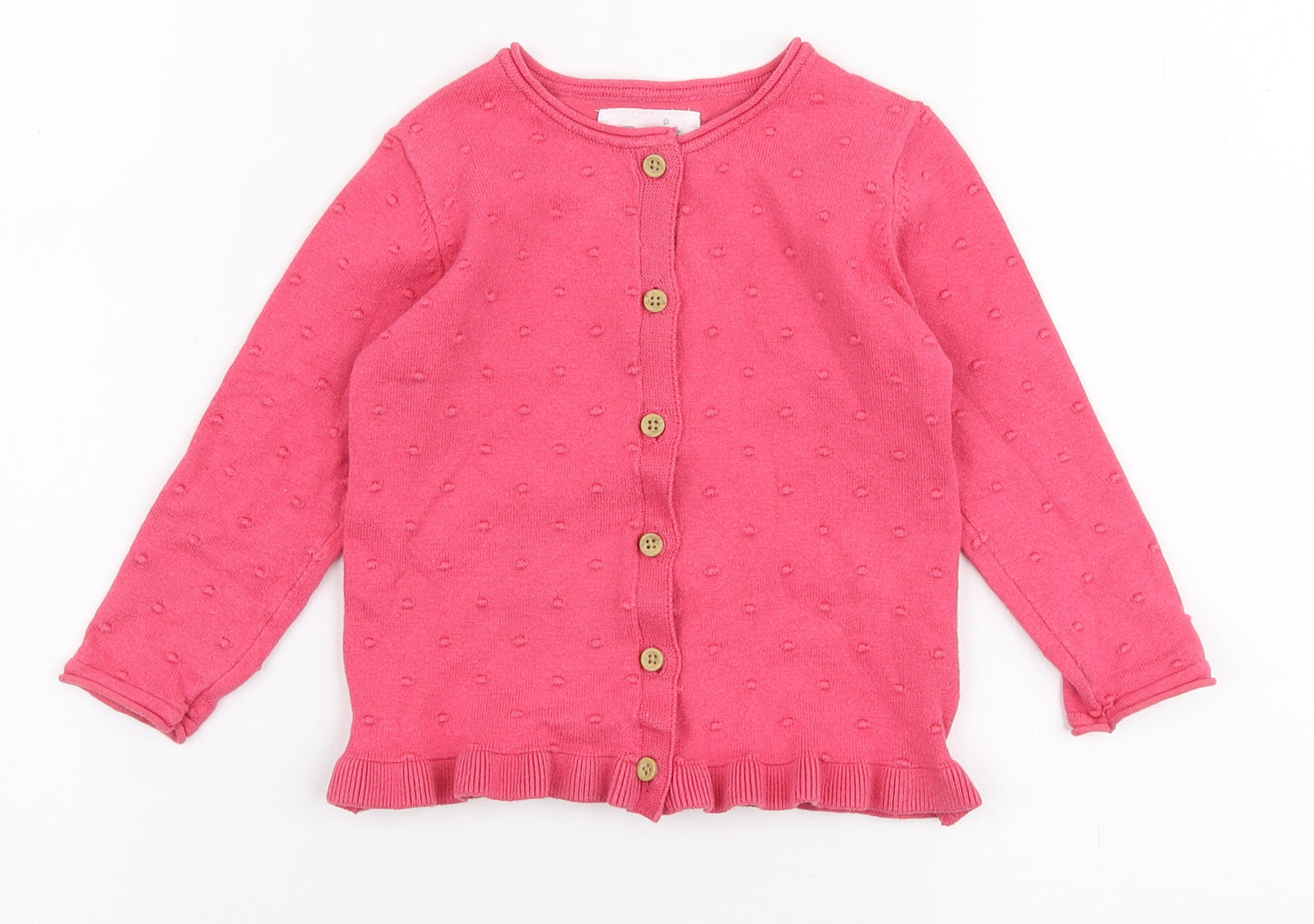 F&F Girls Pink  Cotton Cardigan Jumper Size 12-18 Months  Button