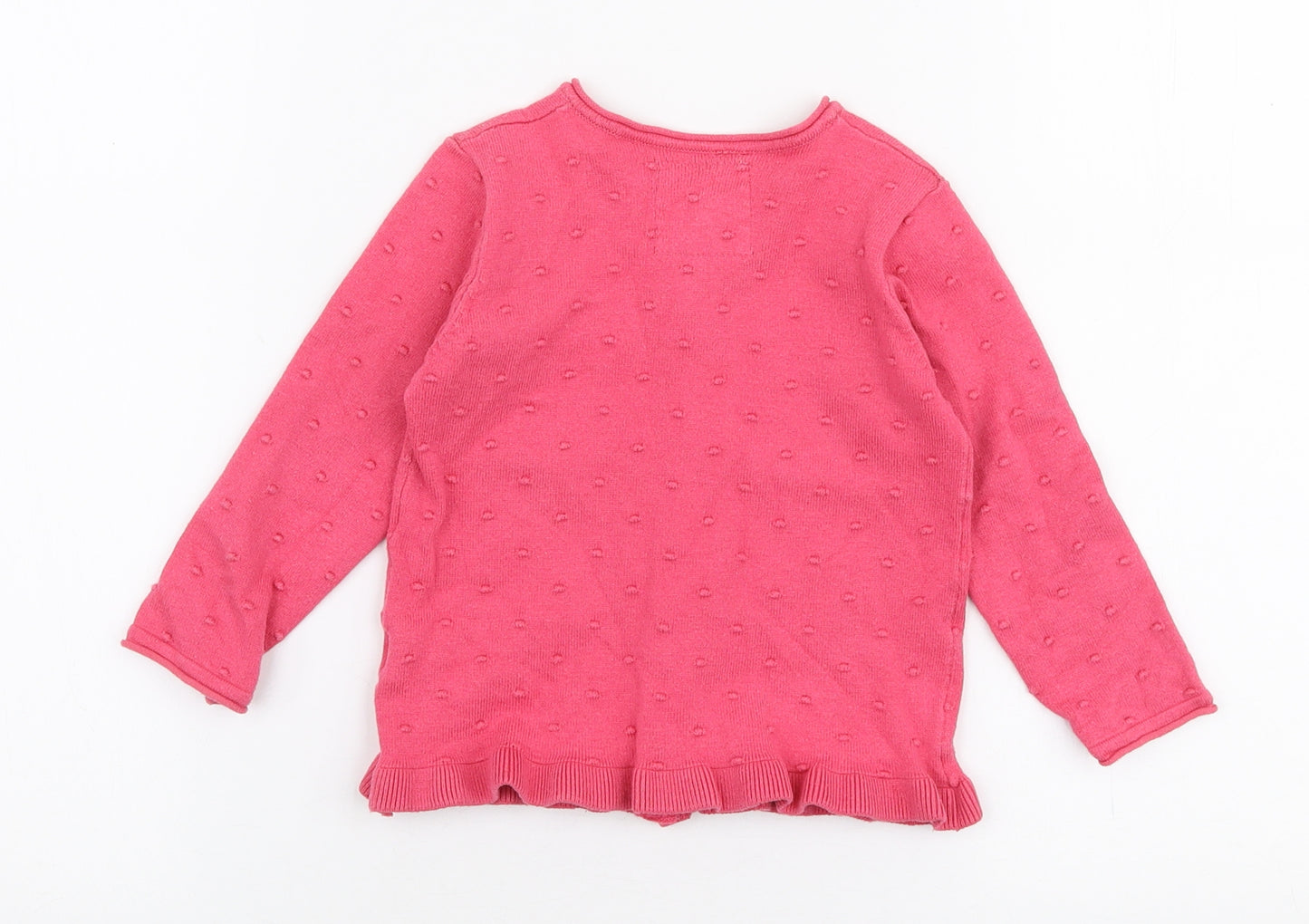 F&F Girls Pink  Cotton Cardigan Jumper Size 12-18 Months  Button