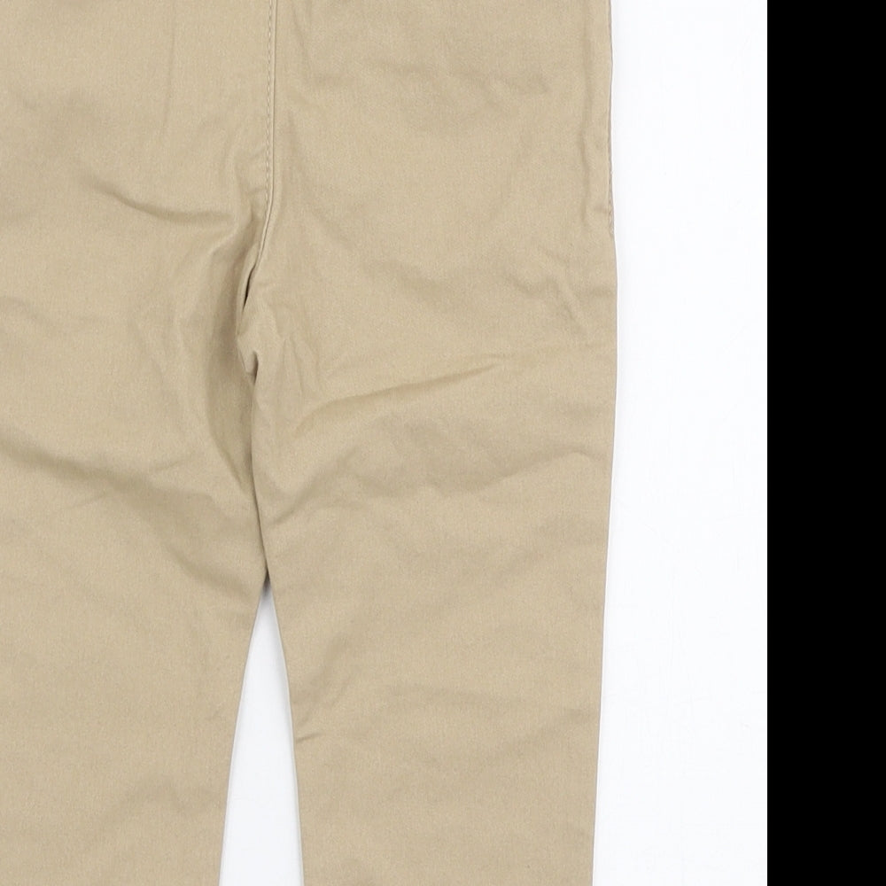 Marks and Spencer Boys Beige  100% Cotton Cargo Trousers Size 18-24 Months  Zip