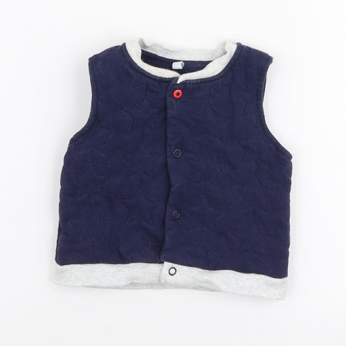 Blue Zoo Boys Blue   Gilet Jacket Size 3-6 Months   Snap