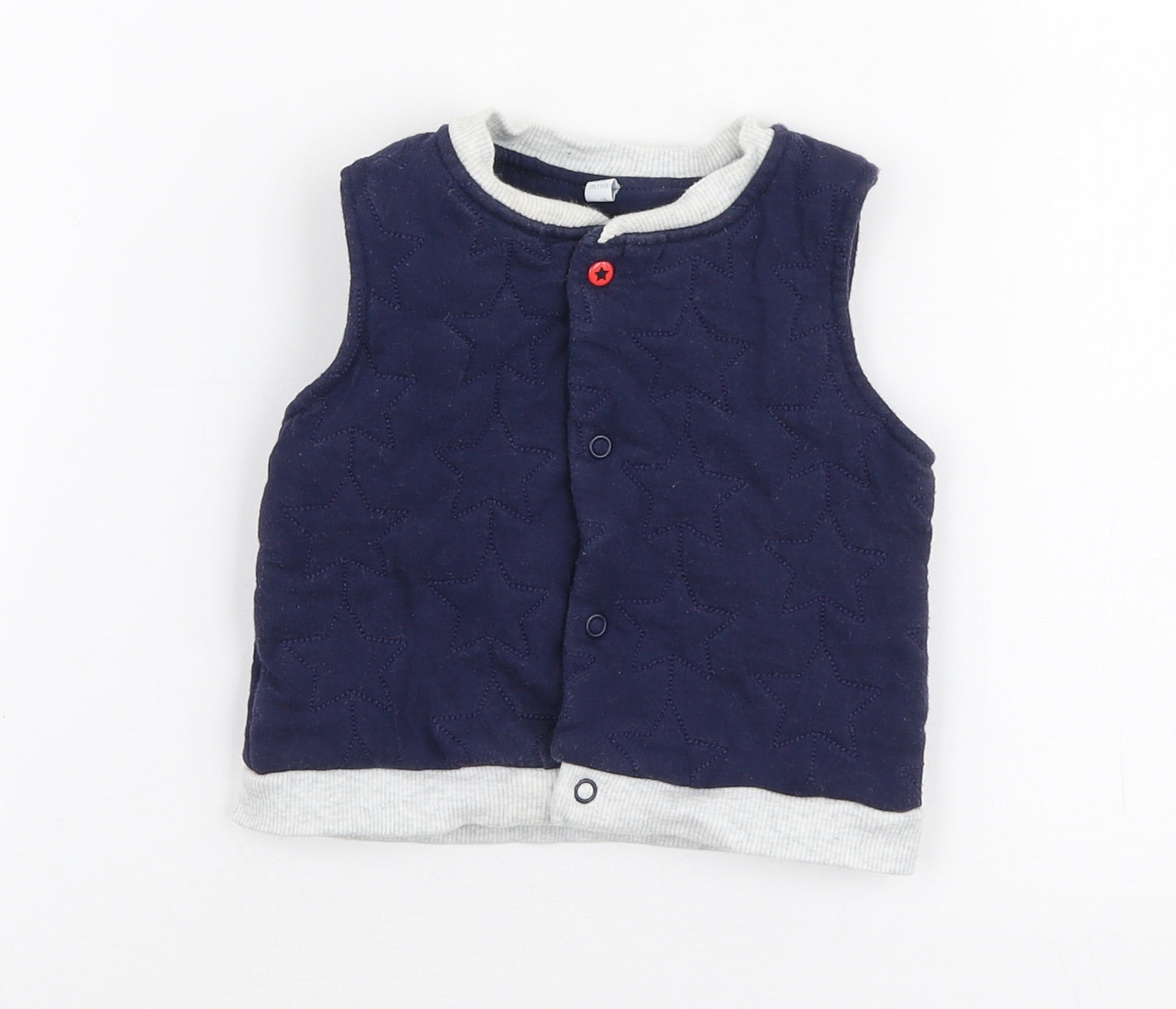 Blue Zoo Boys Blue   Gilet Jacket Size 3-6 Months   Snap