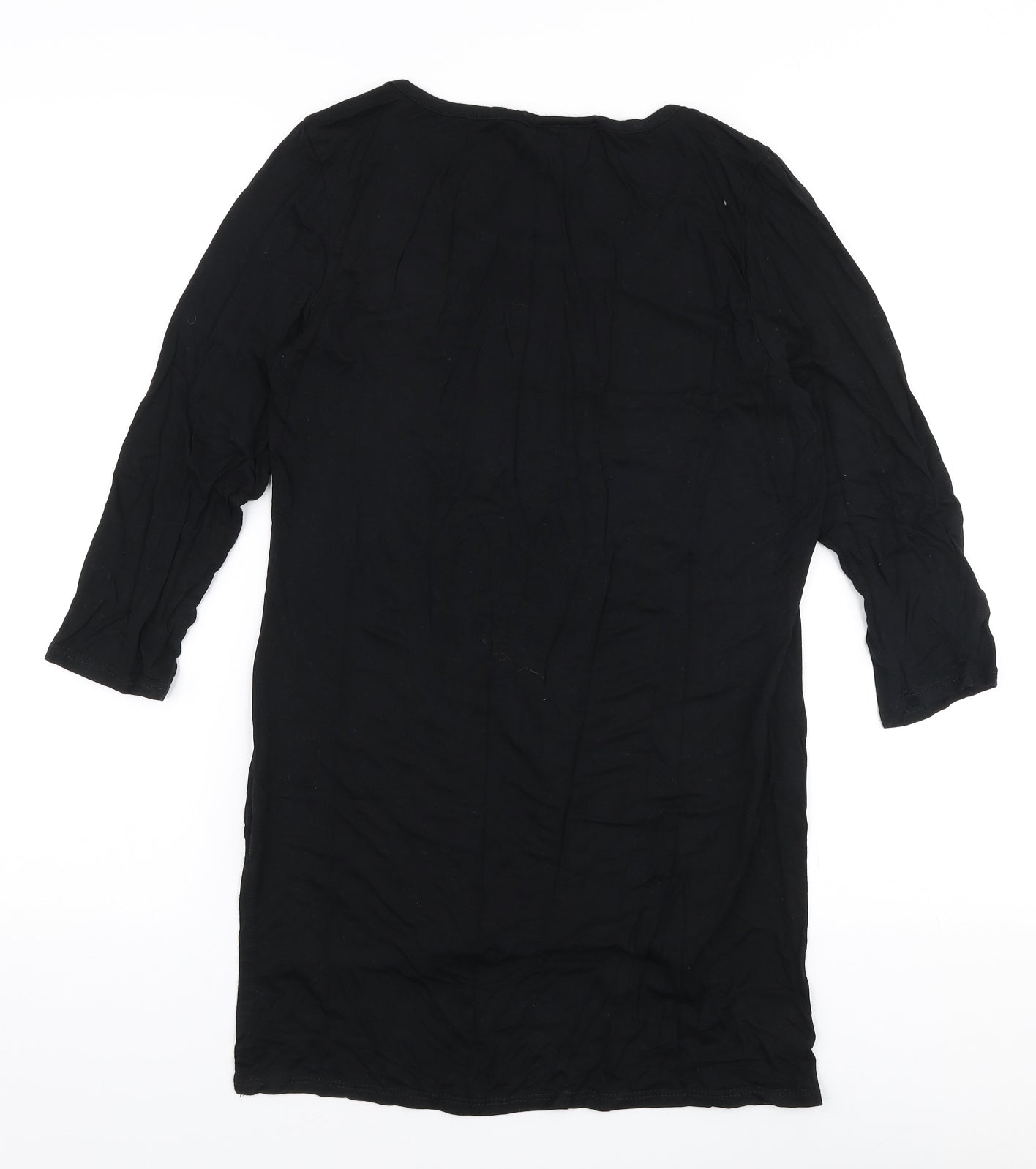 Anthony Studio Womens Black  Viscose Jersey Blouse Size S Round Neck