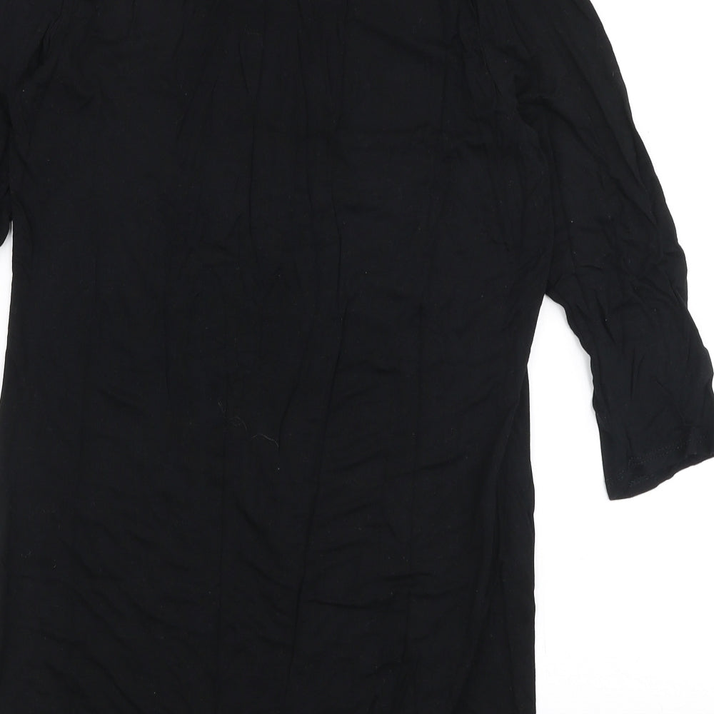Anthony Studio Womens Black  Viscose Jersey Blouse Size S Round Neck