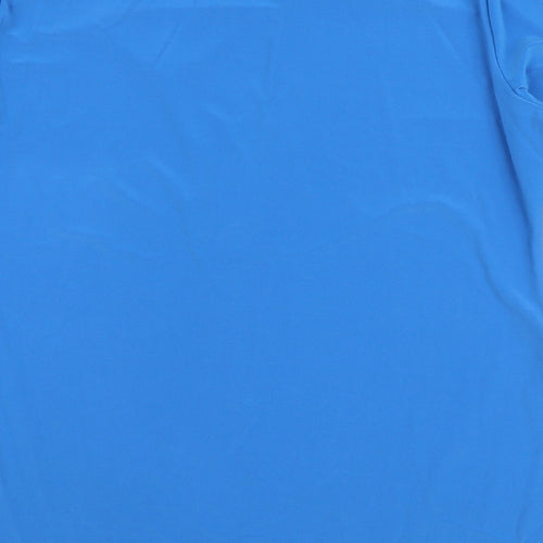 Attitudes by Renee Womens Blue  Polyester Basic Blouse Size S Round Neck