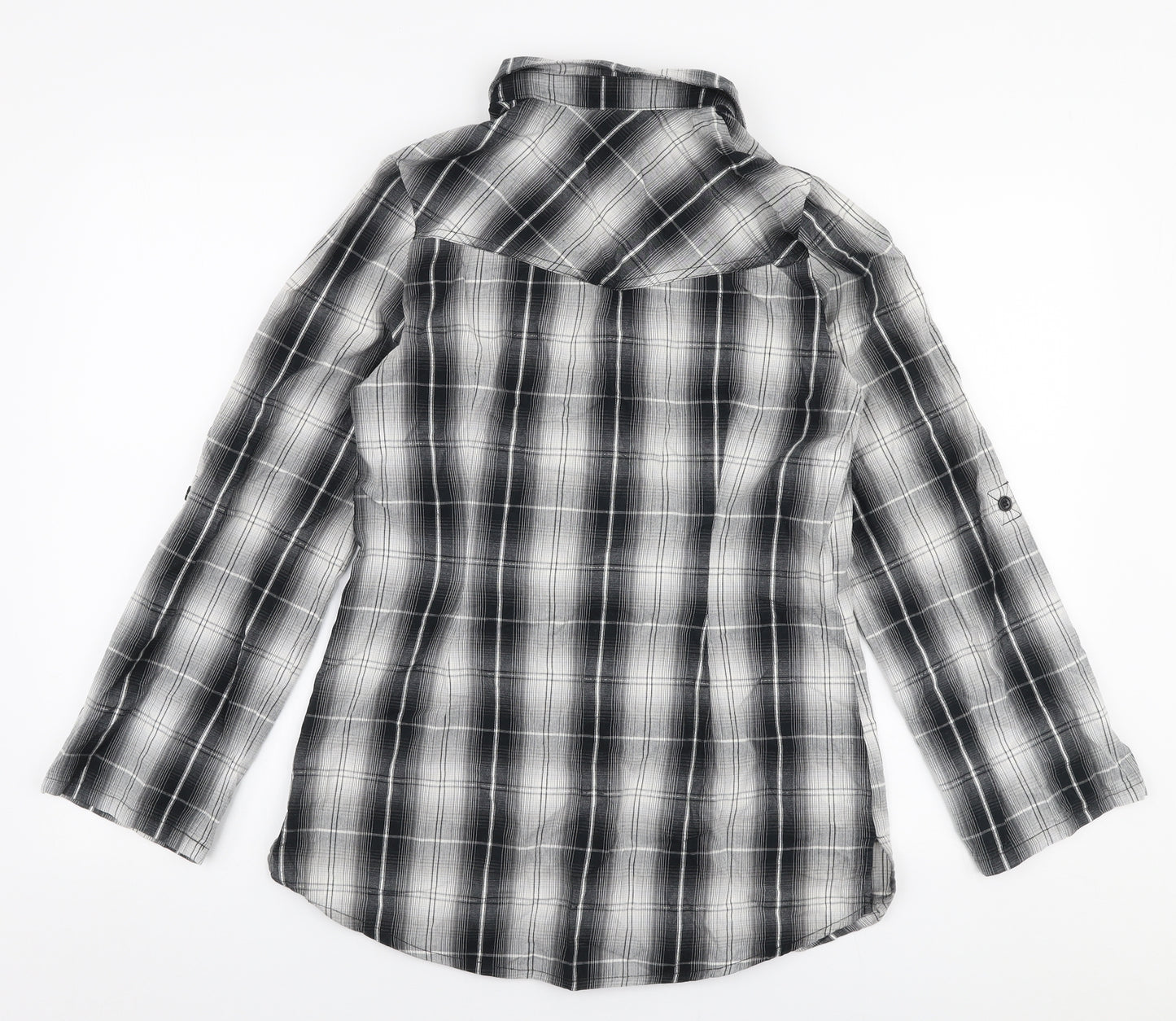 Bay Womens Multicoloured Plaid Cotton Jersey Button-Up Size 12 Collared