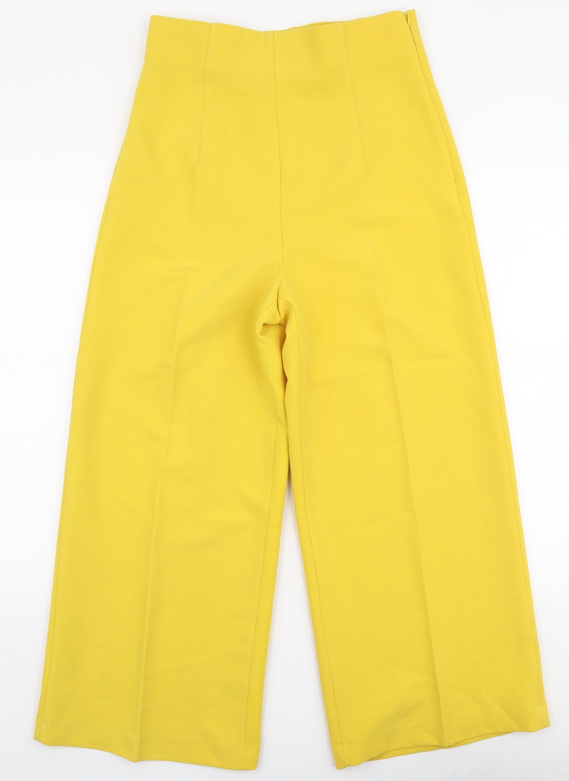 Zara Womens Yellow  Polyester Trousers  Size M L25 in Regular Zip