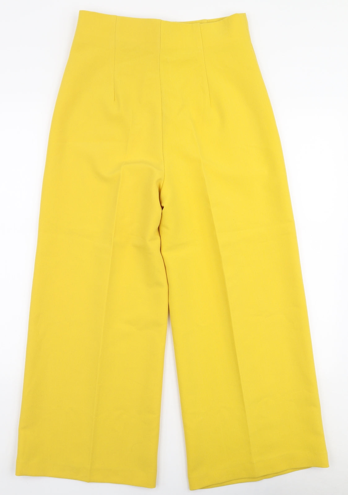 Zara Womens Yellow  Polyester Trousers  Size M L25 in Regular Zip