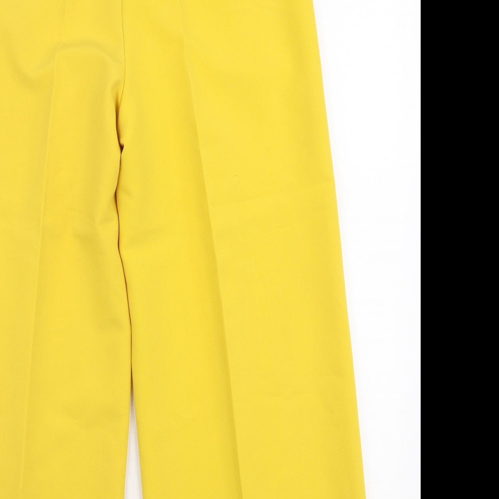 Zara Womens Yellow  Polyester Trousers  Size M L25 in Regular Zip