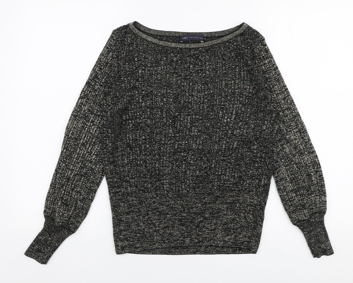 Marks and Spencer Womens Gold Round Neck  Viscose Pullover Jumper Size S