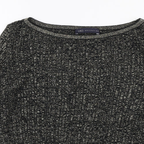 Marks and Spencer Womens Gold Round Neck  Viscose Pullover Jumper Size S