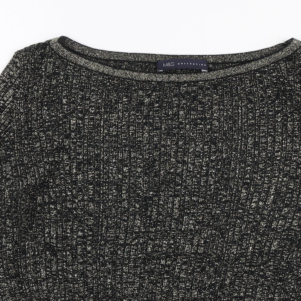 Marks and Spencer Womens Gold Round Neck  Viscose Pullover Jumper Size S