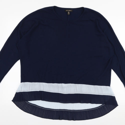 QED London Womens Blue Round Neck  Polyester Pullover Jumper Size M
