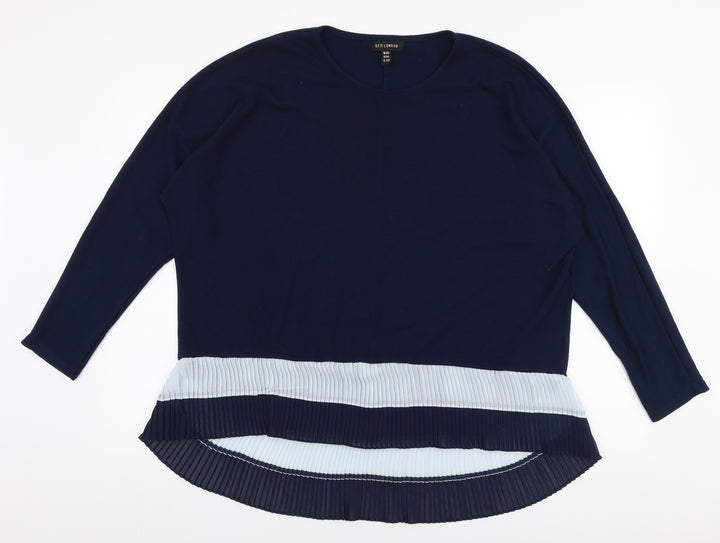QED London Womens Blue Round Neck  Polyester Pullover Jumper Size M