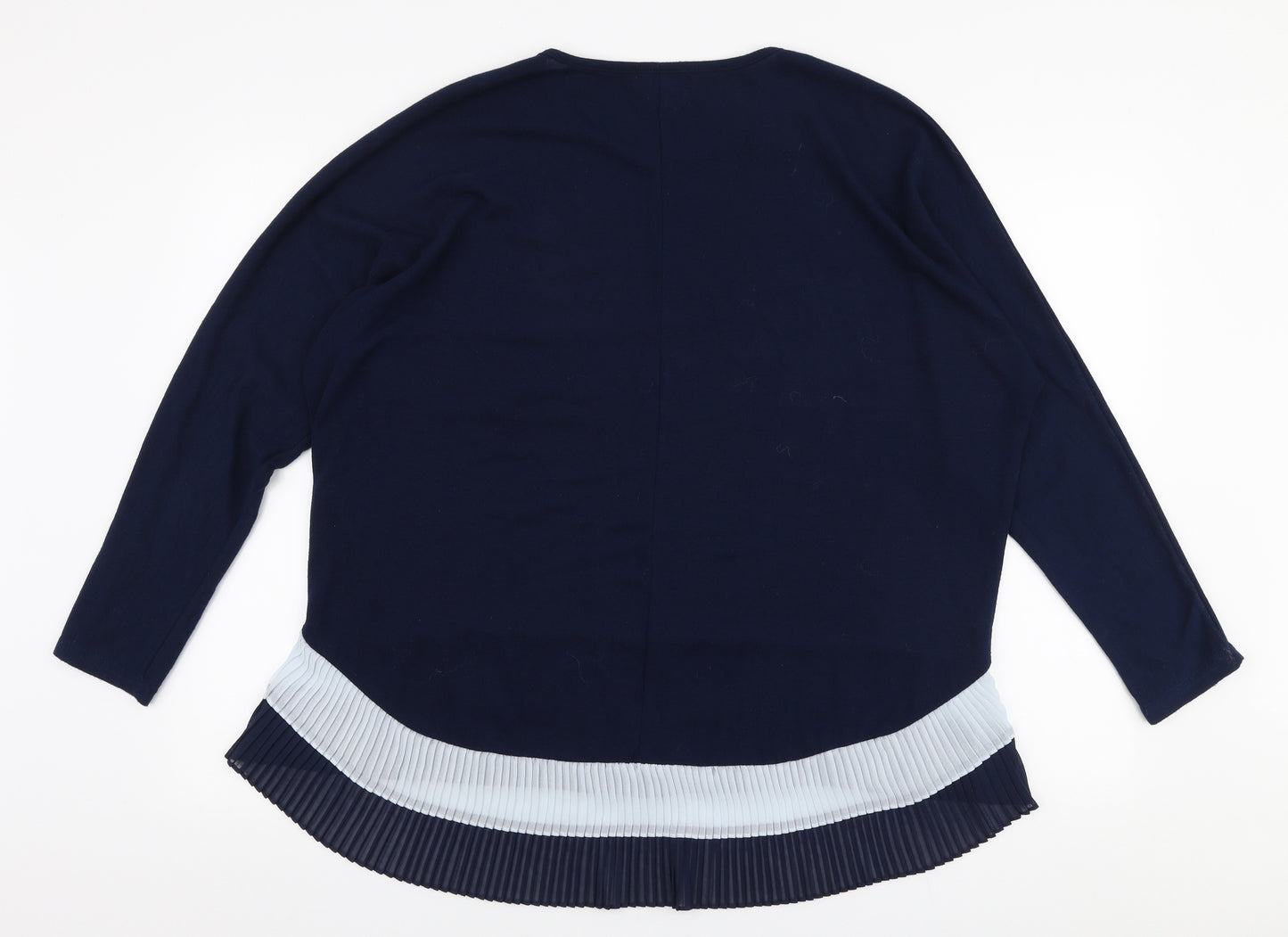 QED London Womens Blue Round Neck  Polyester Pullover Jumper Size M
