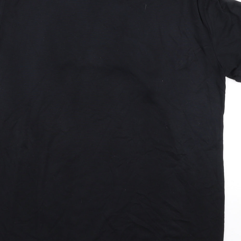 GUESS Womens Black  Polyester Jersey T-Shirt Size S Round Neck