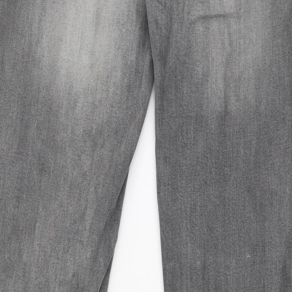 Denim co Mens Grey  Cotton Skinny Jeans Size 28 in L32 in Slim Button
