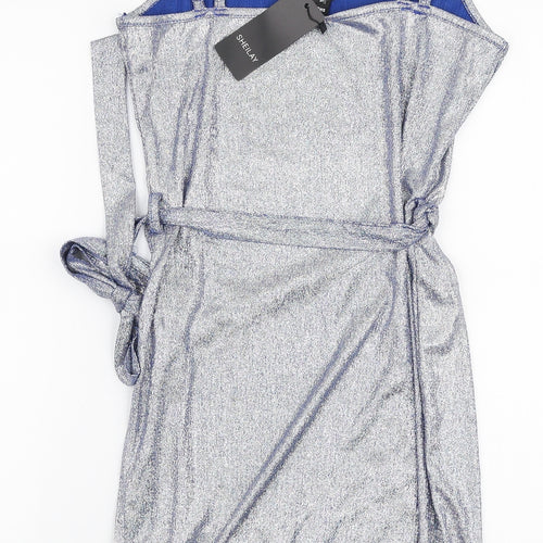Sheilay Womens Blue  Polyester A-Line  Size S  Round Neck Pullover