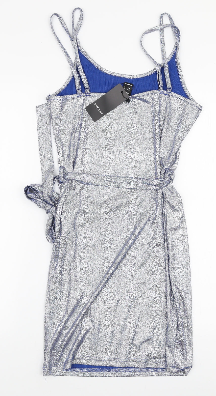 Sheilay Womens Blue  Polyester A-Line  Size S  Round Neck Pullover