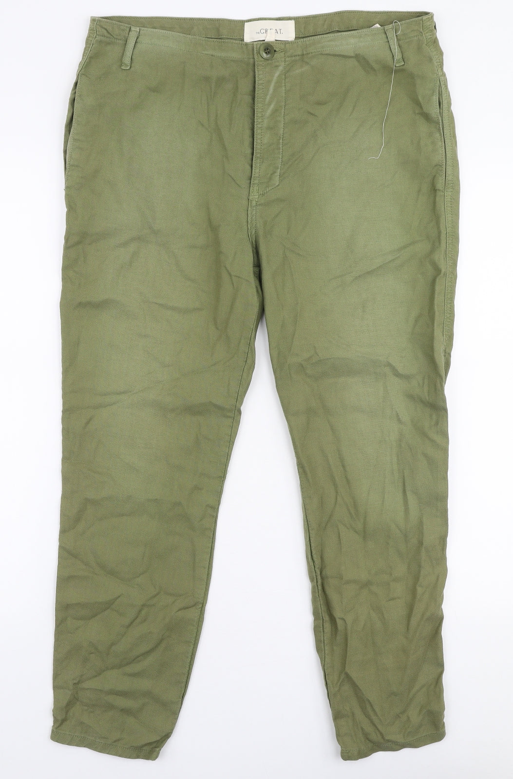 The Great Womens Green  Cotton Trousers  Size 30 in L25 in Regular Button
