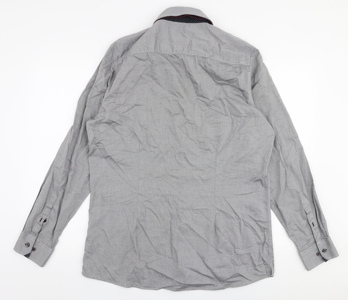 NEXT Mens Grey  Cotton  Dress Shirt Size 16.5 Collared Button