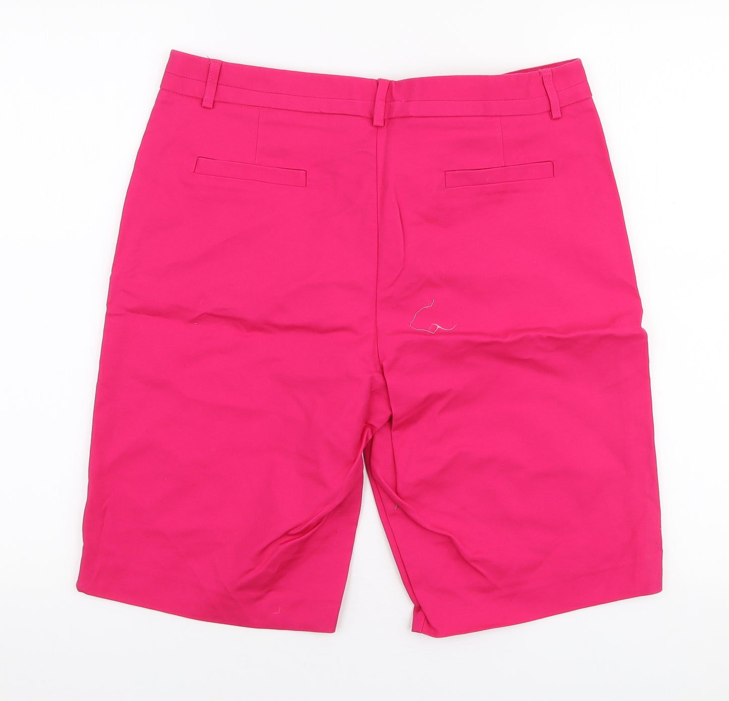Gallery Womens Pink  Cotton Chino Shorts Size 14 L10 in Regular Zip