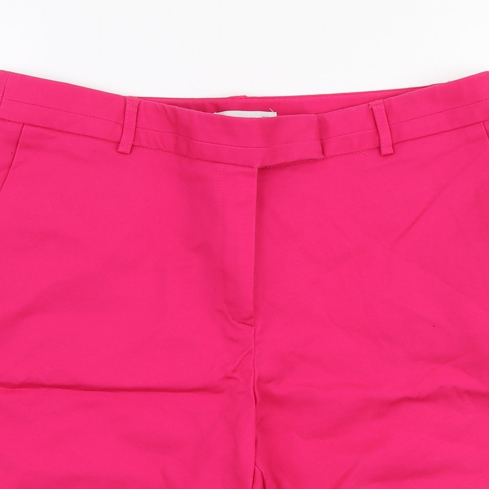 Gallery Womens Pink  Cotton Chino Shorts Size 14 L10 in Regular Zip