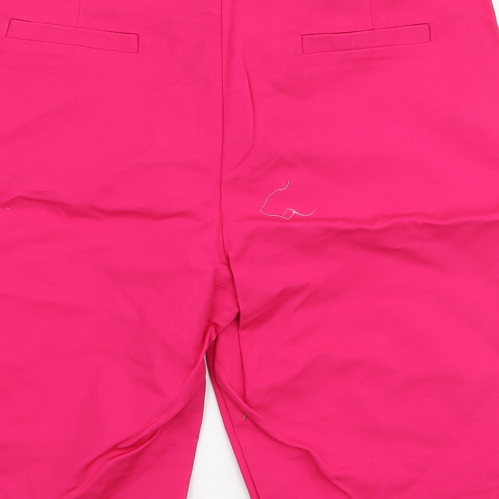 Gallery Womens Pink  Cotton Chino Shorts Size 14 L10 in Regular Zip