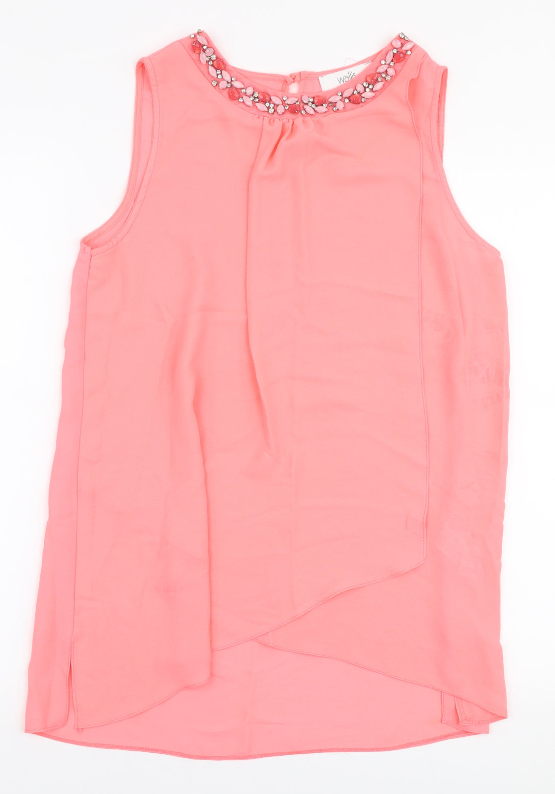 Wallis Womens Pink  Polyester Basic Blouse Size M Round Neck
