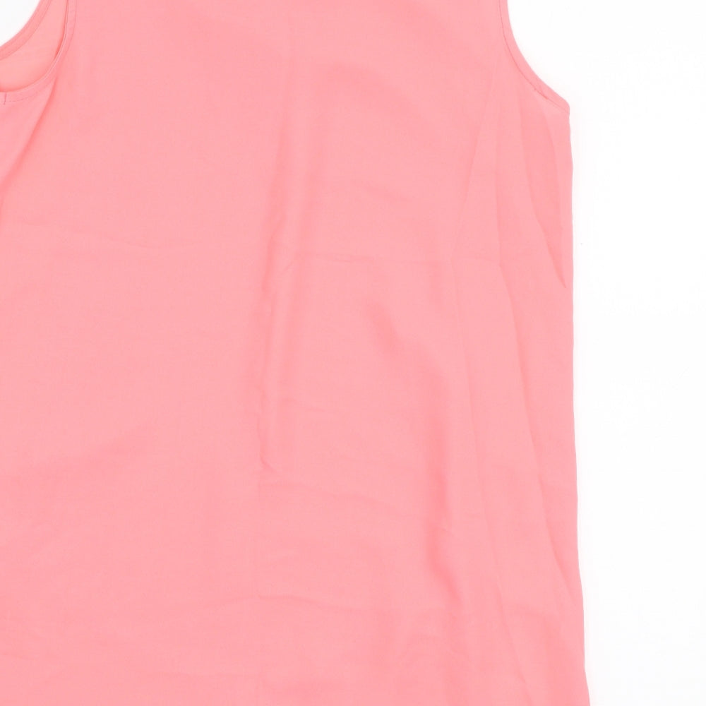 Wallis Womens Pink  Polyester Basic Blouse Size M Round Neck