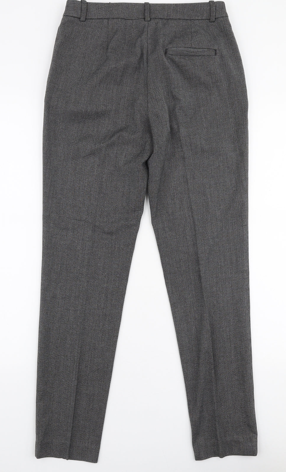 H&M Womens Grey  Polyester Trousers  Size 6 L29 in Slim Zip
