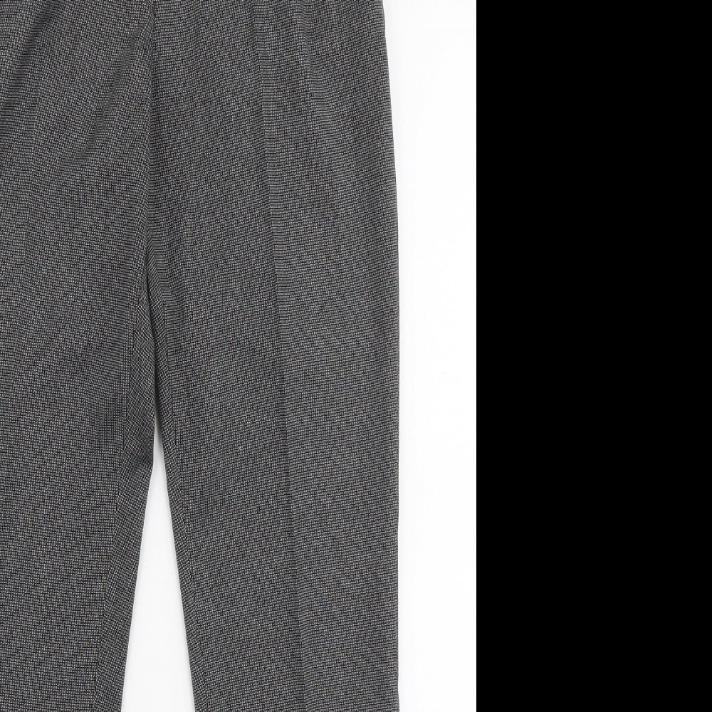 H&M Womens Grey  Polyester Trousers  Size 6 L29 in Slim Zip