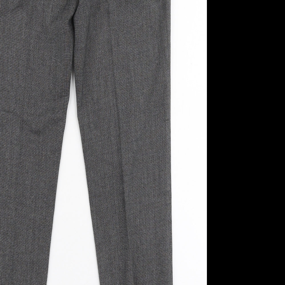 H&M Womens Grey  Polyester Trousers  Size 6 L29 in Slim Zip