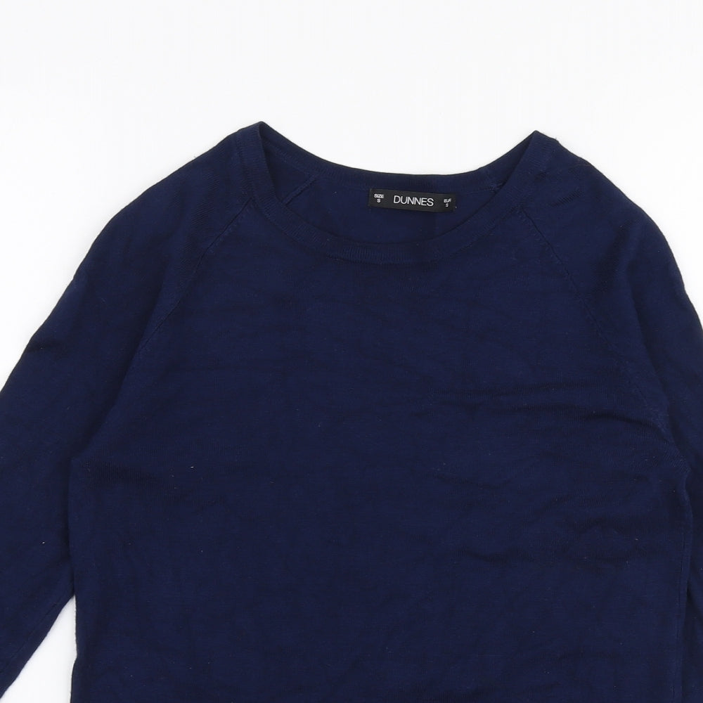 Dunnes Stores Womens Blue Round Neck  Viscose Pullover Jumper Size S