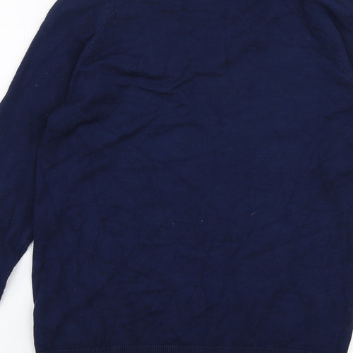 Dunnes Stores Womens Blue Round Neck  Viscose Pullover Jumper Size S