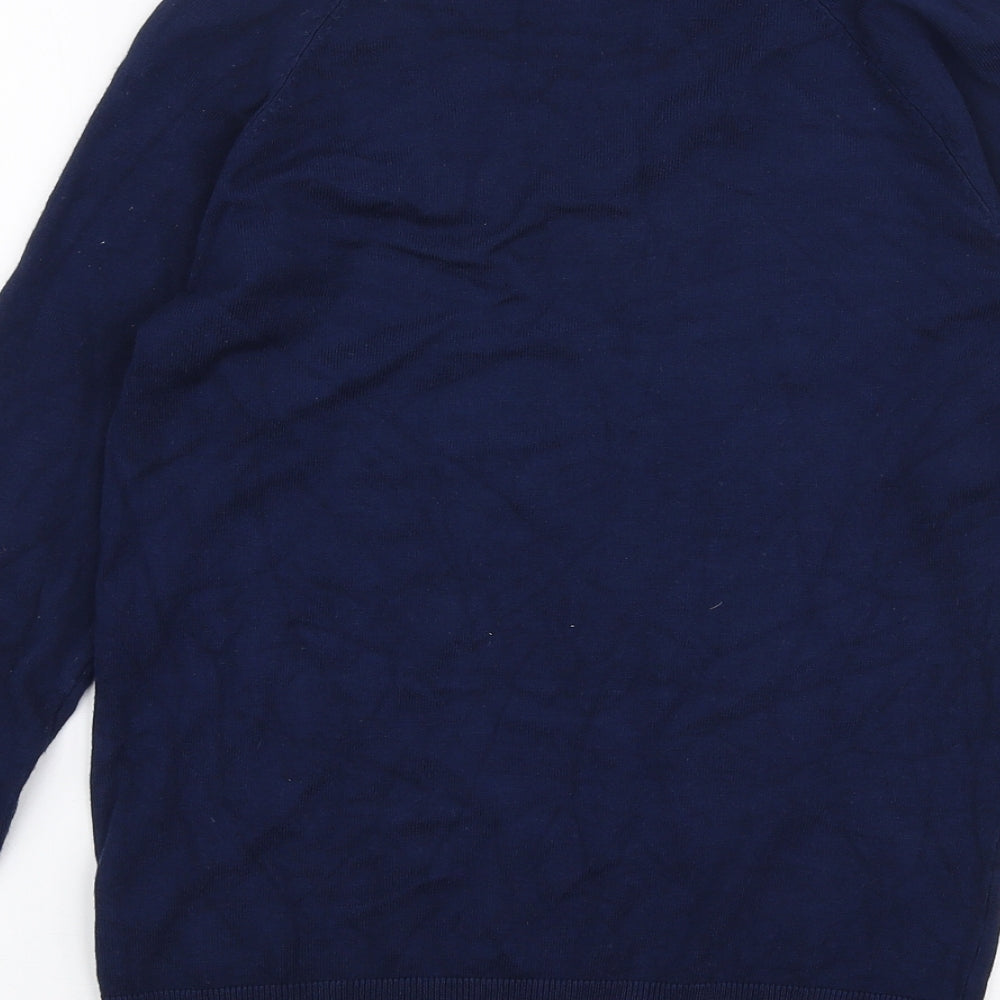 Dunnes Stores Womens Blue Round Neck  Viscose Pullover Jumper Size S