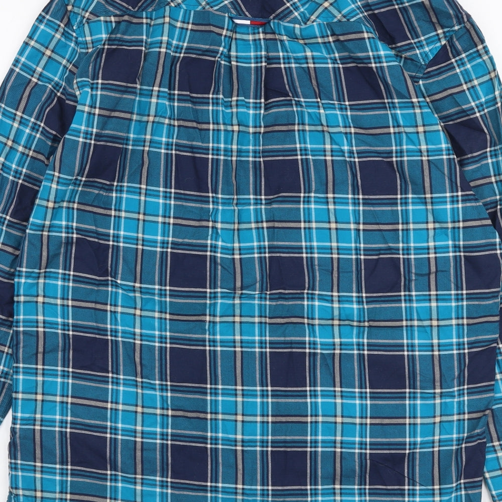 Tommy Hilfiger Mens Multicoloured Plaid Cotton  Button-Up Size M Collared Button