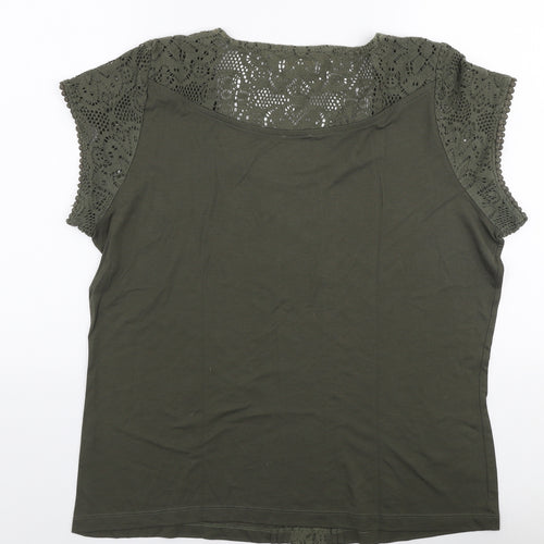 Preworn Womens Green  Polyester Jersey T-Shirt Size M Round Neck