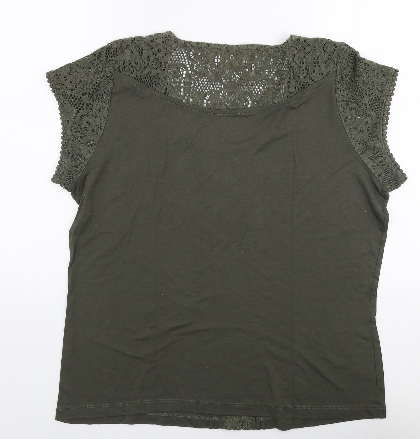 Preworn Womens Green  Polyester Jersey T-Shirt Size M Round Neck