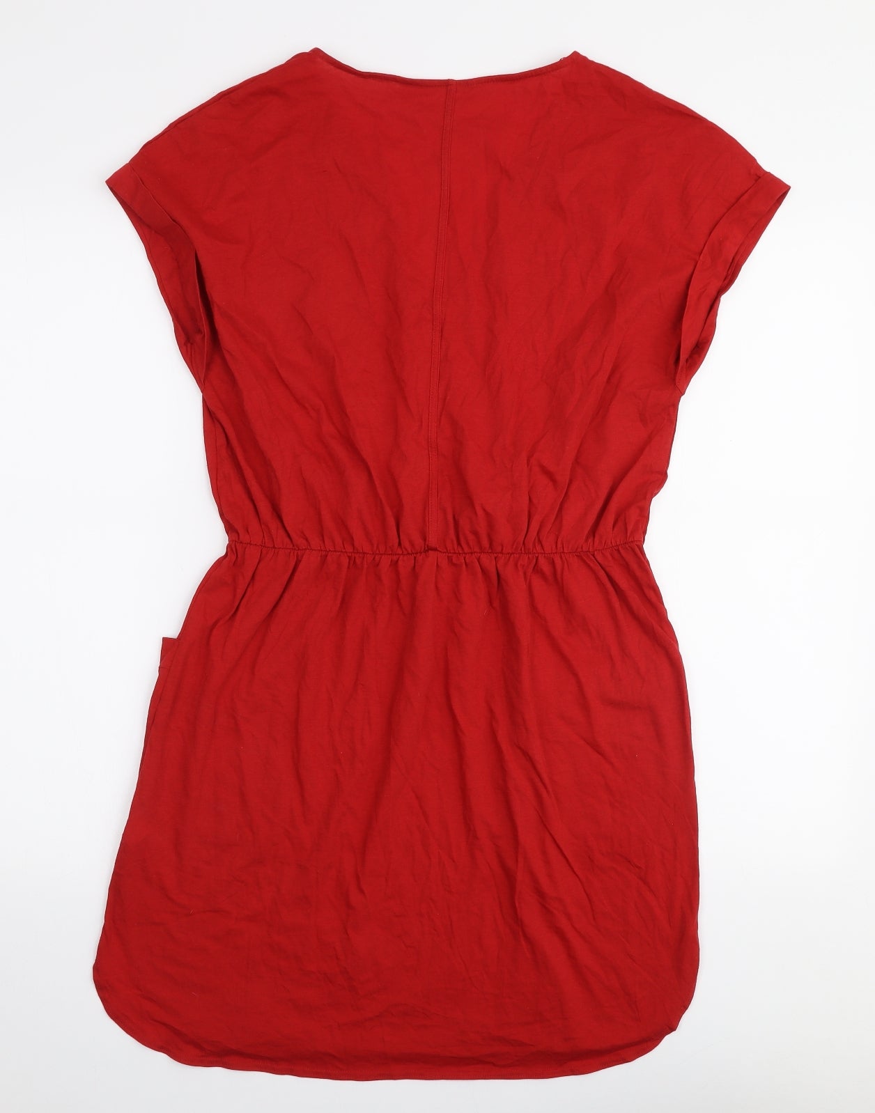 NEXT Womens Red  100% Cotton Skater Dress  Size 12  V-Neck Pullover