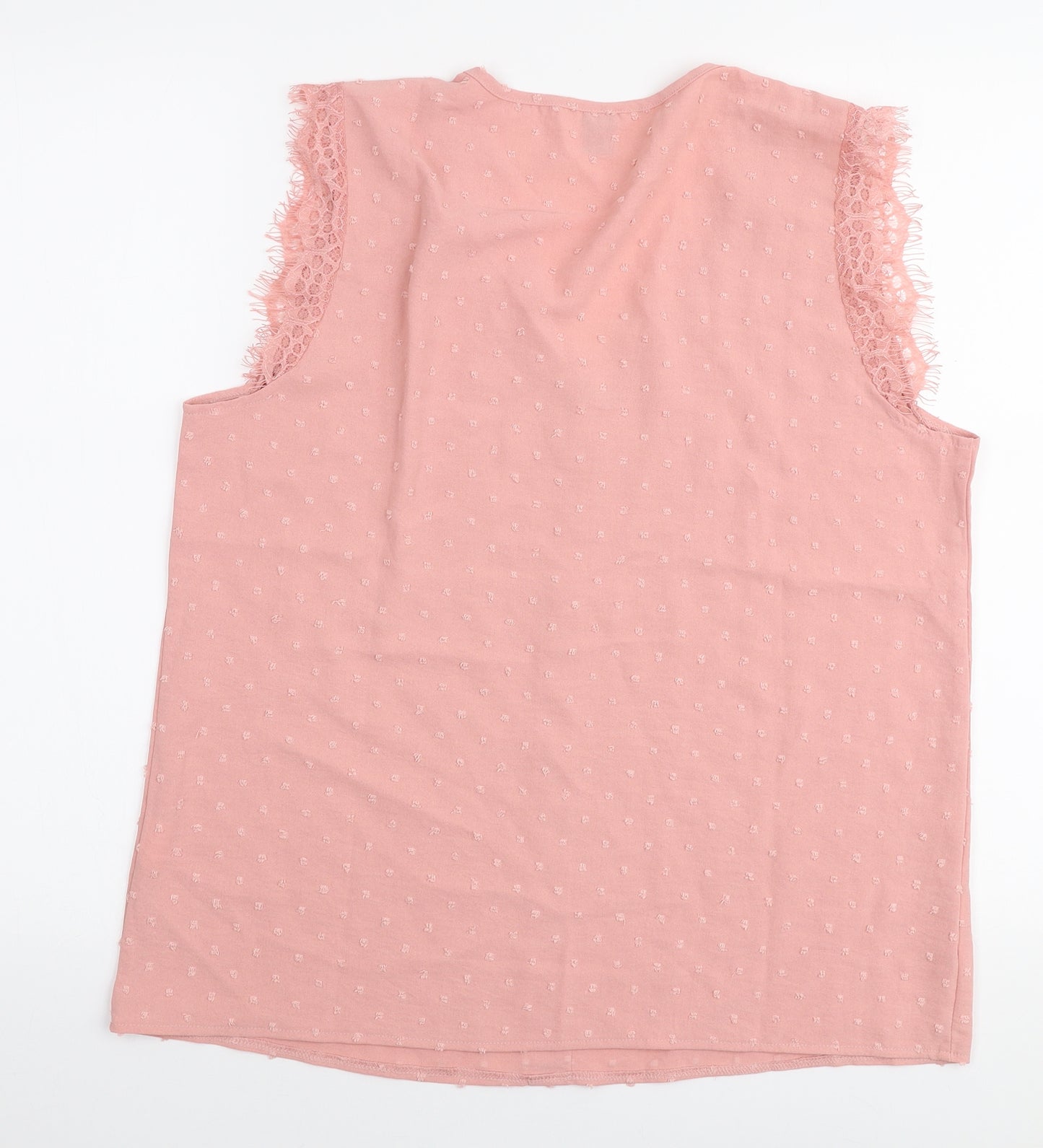 SheIn Womens Pink  Polyester Basic Blouse Size XL V-Neck
