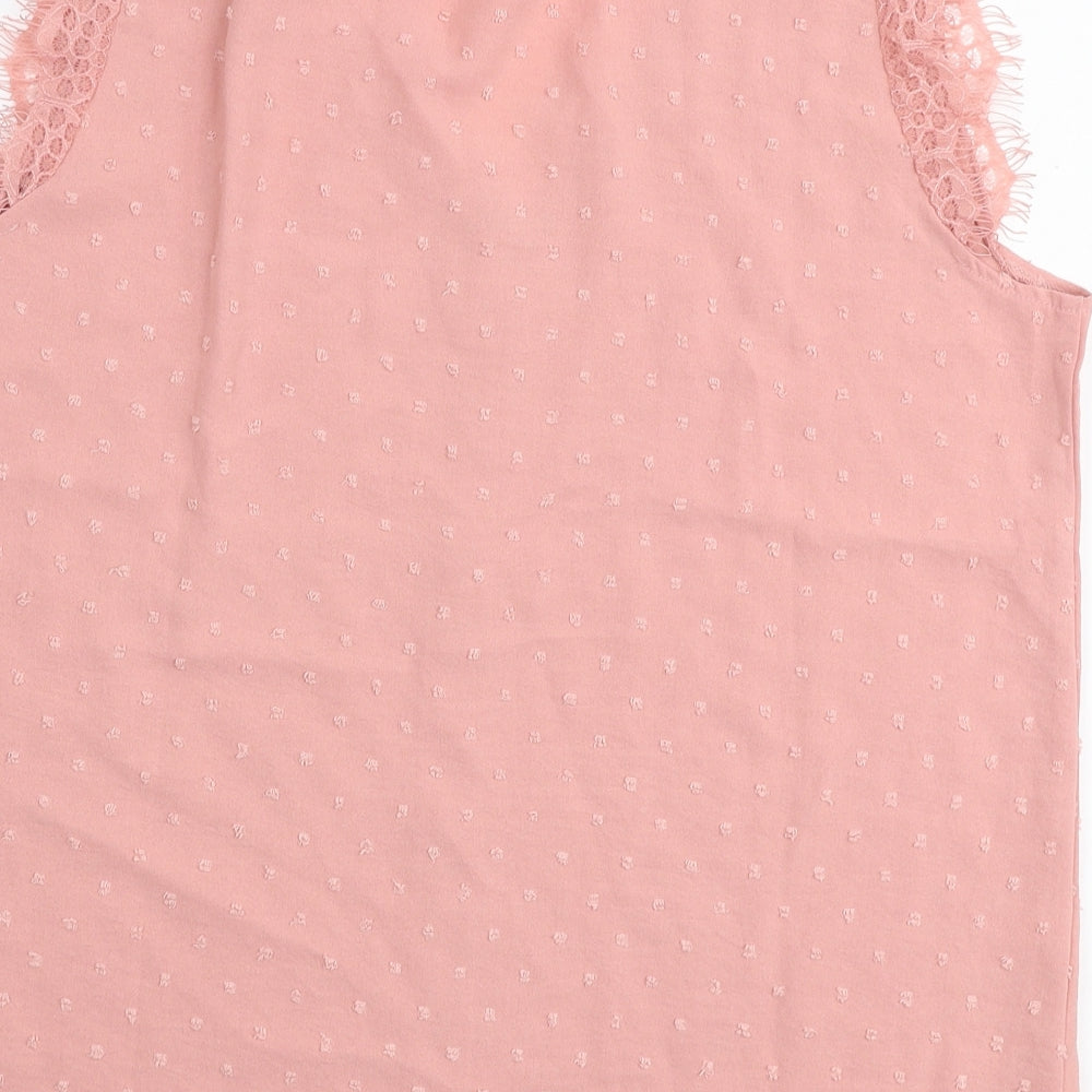 SheIn Womens Pink  Polyester Basic Blouse Size XL V-Neck