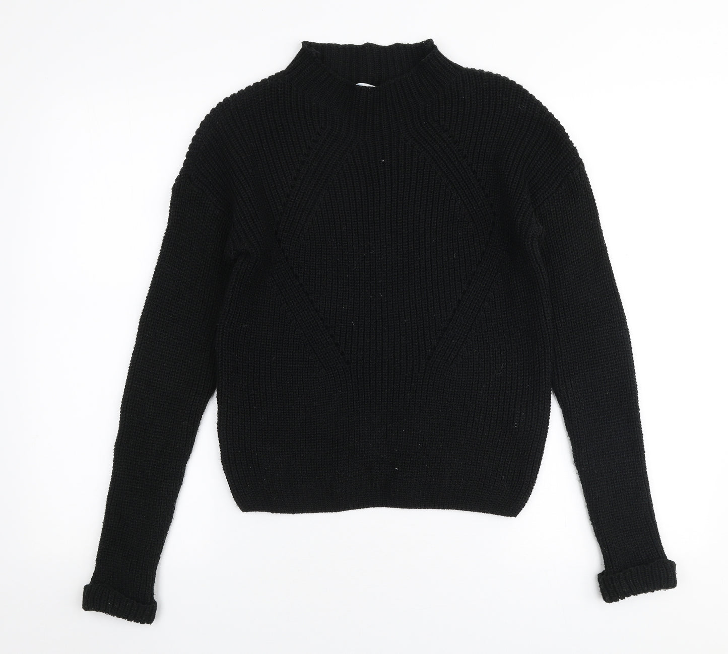 Primark Womens Black High Neck  Polyester Pullover Jumper Size XS