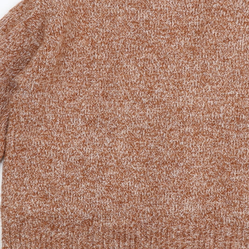 Primark Womens Orange V-Neck  Acrylic Cardigan Jumper Size XS