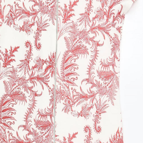 Atmosphere Womens White Paisley Polyester Pencil Dress  Size 10  Boat Neck Zip