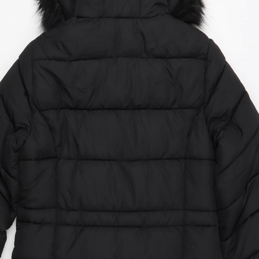 M&Co Girls Black   Puffer Jacket Jacket Size 14 Years  Zip